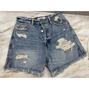 Garage Denim‎ Distressed Festival Jean Shorts Blue Size 4